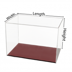 Custom Size Acrylic Display Box with Transparent Red Base